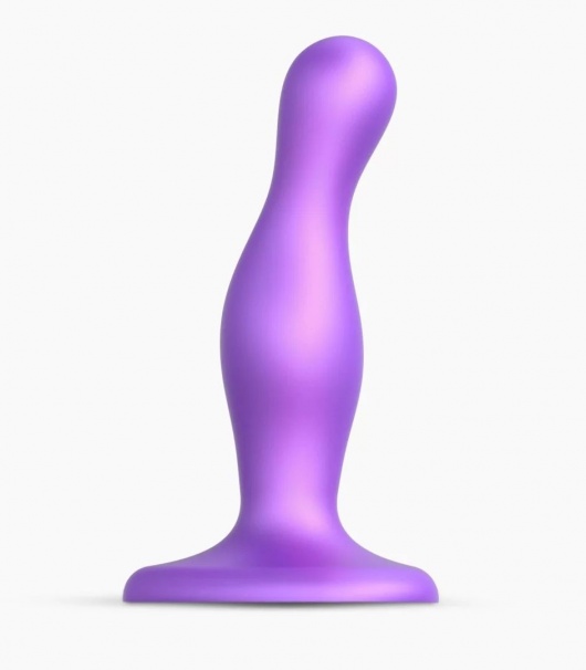 Фиолетовая насадка Strap-On-Me Dildo Plug Curvy size S - Strap-on-me - купить с доставкой в Волжском
