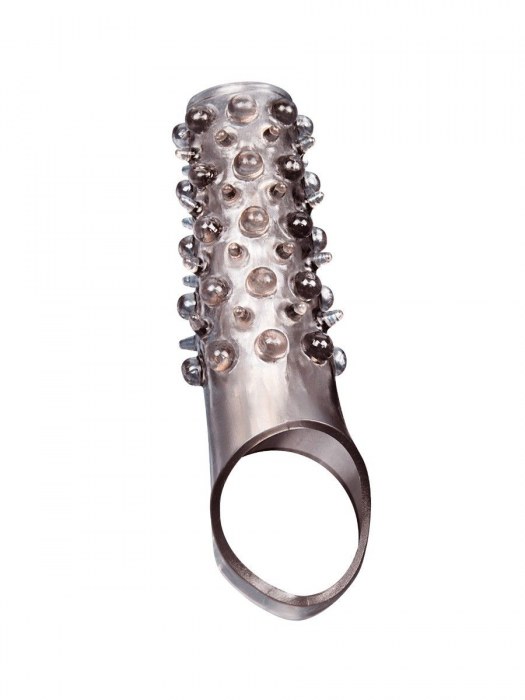 Дымчатая насадка на пенис с шипами и выпуклостями - 12 см. - Sex Expert - в Волжском купить с доставкой