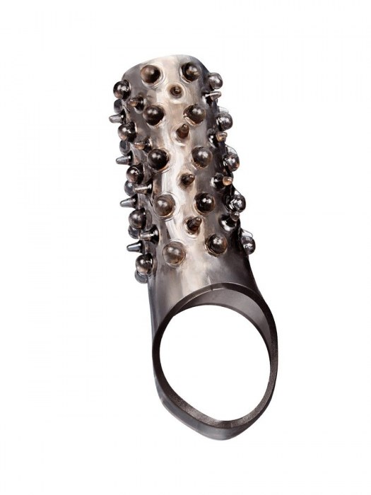 Дымчатая насадка на пенис с шипами и выпуклостями - 12,5 см. - Sex Expert - в Волжском купить с доставкой