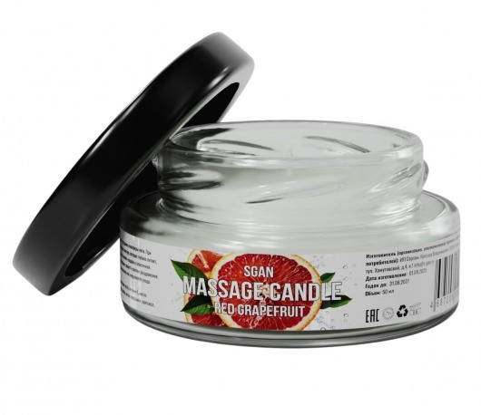 Массажная свеча «Красный грейпфрут» - 50 мл. - SGAN - купить с доставкой в Волжском