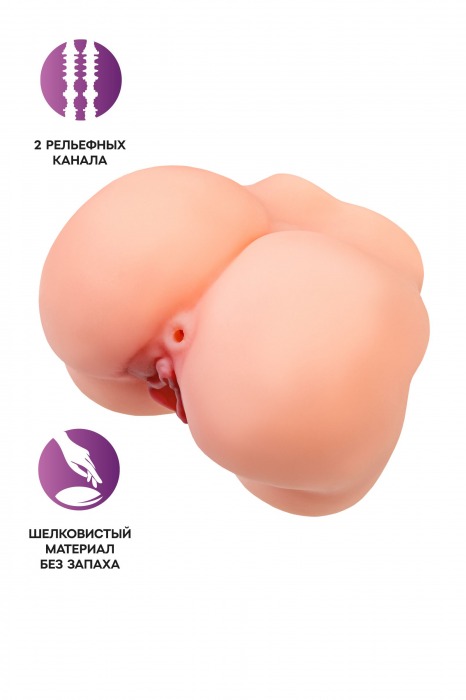 Реалистичный мастурбатор в форме попки с 2 любовными входами - No Name - в Волжском купить с доставкой