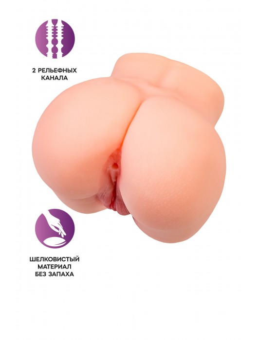Реалистичный мастурбатор в форме попки с двумя любовными входами - No Name - в Волжском купить с доставкой