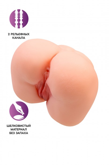 Реалистичный мастурбатор-попка с 2 любовными входами - No Name - в Волжском купить с доставкой