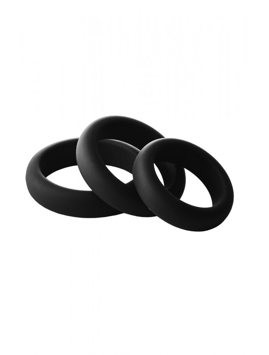 Набор из 3 черных эрекционных колец Smooth Silicone Cockring Pack - Dream Toys - в Волжском купить с доставкой
