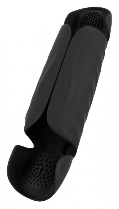 Черный вибромастурбатор с трехточечной стимуляцией Penis Trainer with 3 Point Stimulation - Orion - в Волжском купить с доставкой