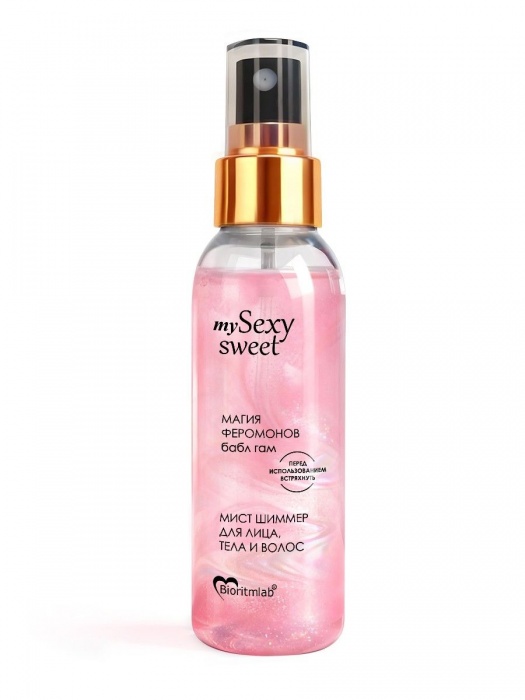 Мист для лица, тела и волос Sexy Sweet с ароматом бабл-гам, шиммером и феромонами - 95 мл. -  - Магазин феромонов в Волжском