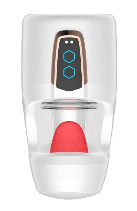 Белый мастурбатор с язычком и возвратно-поступательными движениями - Secwell - в Волжском купить с доставкой