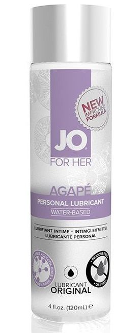 Женский лубрикант на водной основе JO AGAPE LUBRICANT ORIGINAL - 120 мл. - System JO - купить с доставкой в Волжском