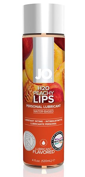 Лубрикант на водной основе с ароматом персика JO Flavored Peachy Lips - 120 мл. - System JO - купить с доставкой в Волжском