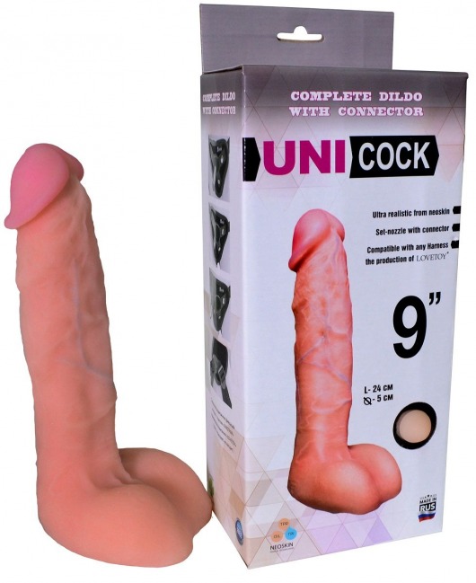 Фаллическая насадка Харнесс UNICOCK 9  - 24 см. - LOVETOY (А-Полимер) - купить с доставкой в Волжском