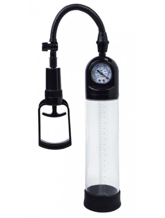 Чёрная вакуумная помпа A-toys с манометром и прозрачной колбой - A-toys - в Волжском купить с доставкой