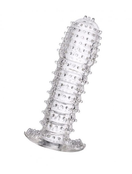 Гелевая прозрачная насадка c шипами - 12 см. - Toyfa Basic - в Волжском купить с доставкой