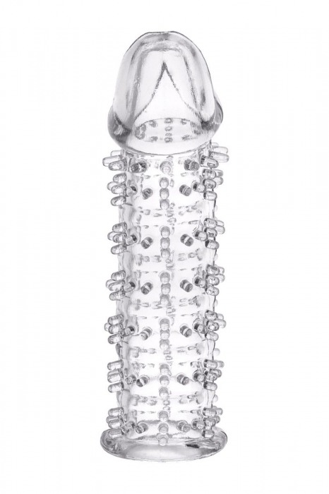 Гелевая прозрачная насадка с шипами - 12 см. - Toyfa Basic - в Волжском купить с доставкой