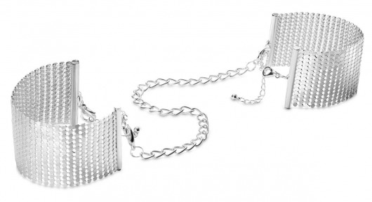 Серебристые наручники-браслеты Desir Metallique Handcuffs - Bijoux Indiscrets - купить с доставкой в Волжском
