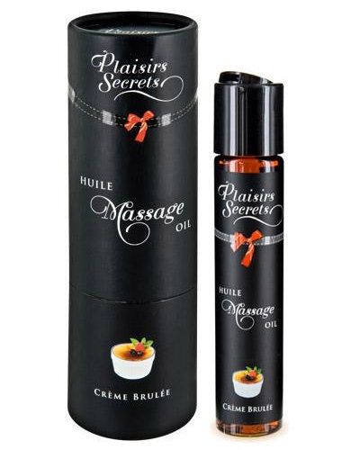 Массажное масло с ароматом крем брюле Huile de Massage Gourmande Creme Brulée - 59 мл. - Plaisir Secret - купить с доставкой в Волжском