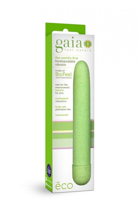 Зелёный биоразлагаемый вибратор Eco - 17,8 см. - Blush Novelties