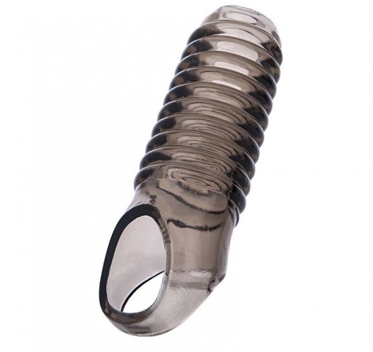 Дымчатая насадка с рёбрышками и подхватом мошонки ToyFa XLover - 12,5 см. - ToyFa - в Волжском купить с доставкой
