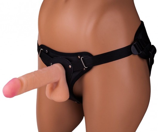 Женский страпон с реалистичной насадкой и вагинальной пробкой - 16 см. - LOVETOY (А-Полимер) - купить с доставкой в Волжском