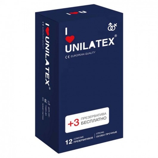 Ультрапрочные презервативы Unilatex Extra Strong - 12 шт. + 3 шт. в подарок - Unilatex - купить с доставкой в Волжском