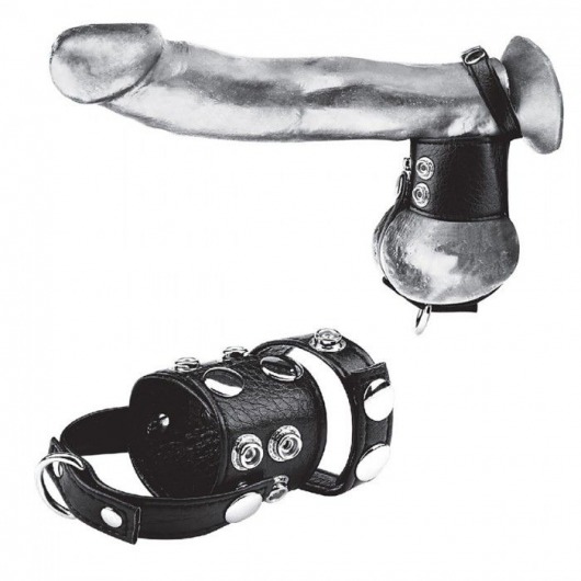 Утяжка на пенис и мошонку Cock Ring With 1.5  Ball Stretcher And Optional Weight Ring - BlueLine - купить с доставкой в Волжском