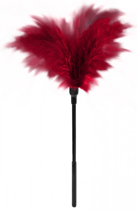 Пластиковая метелочка с красными пёрышками Small Feather Tickler - 32 см. - Blush Novelties - купить с доставкой в Волжском