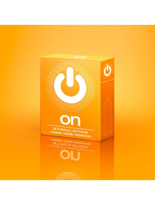 Презервативы ON) Stimulation с точками - 3 шт. - ON) - купить с доставкой в Волжском
