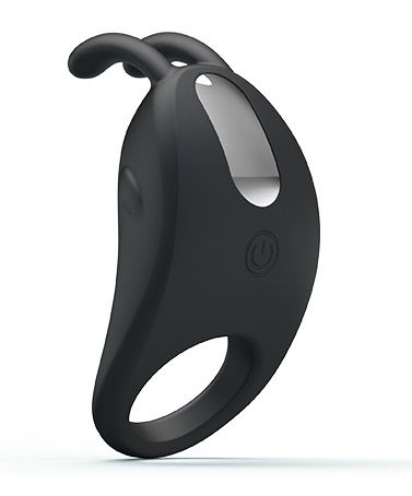 Чёрное эрекционное кольцо с вибрацией Rabbit Vibrator - Baile - в Волжском купить с доставкой