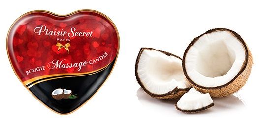 Массажная свеча с ароматом кокоса Bougie Massage Candle - 35 мл. - Plaisir Secret - купить с доставкой в Волжском