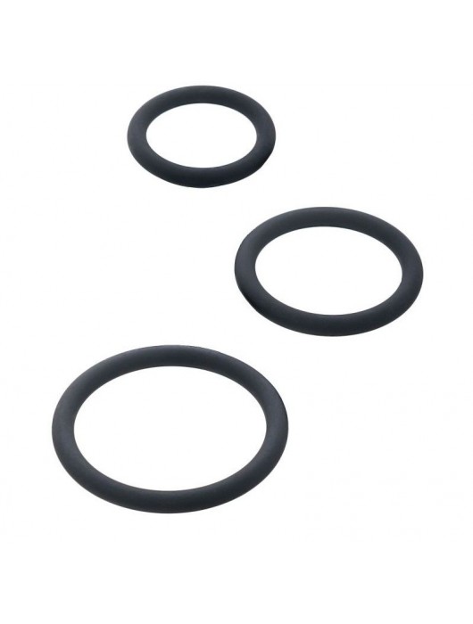 Набор из 3 чёрных эрекционных колец - ToyFa - в Волжском купить с доставкой