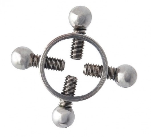 Серебристые зажимы для сосков на винтах - ToyFa - купить с доставкой в Волжском