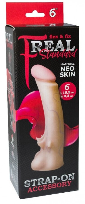 Телесная насадка REAL Standard с усиками на основании - 19 см. - LOVETOY (А-Полимер) - купить с доставкой в Волжском