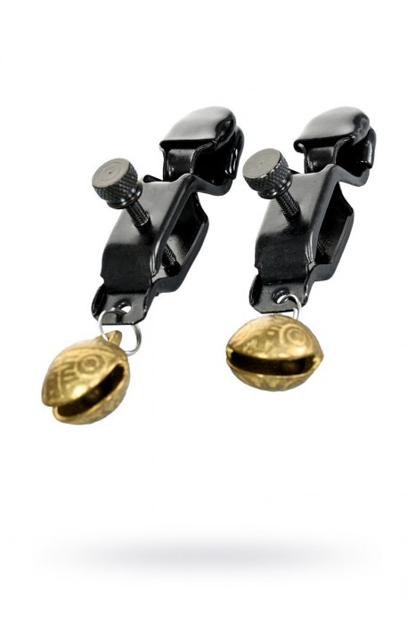 Черно-золотистые зажимы для сосков TOYFA Theatre - ToyFa - купить с доставкой в Волжском