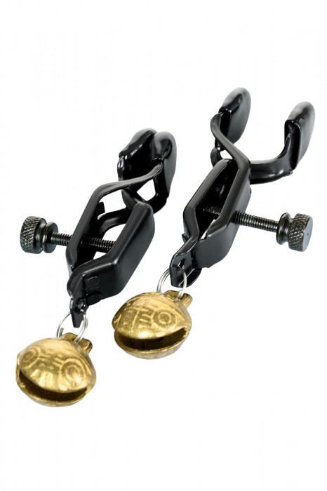 Черно-золотистые зажимы для сосков TOYFA Theatre - ToyFa - купить с доставкой в Волжском