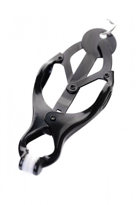 Черно-серебристые зажимы для сосков с кольцом для пениса TOYFA Metal - ToyFa - купить с доставкой в Волжском