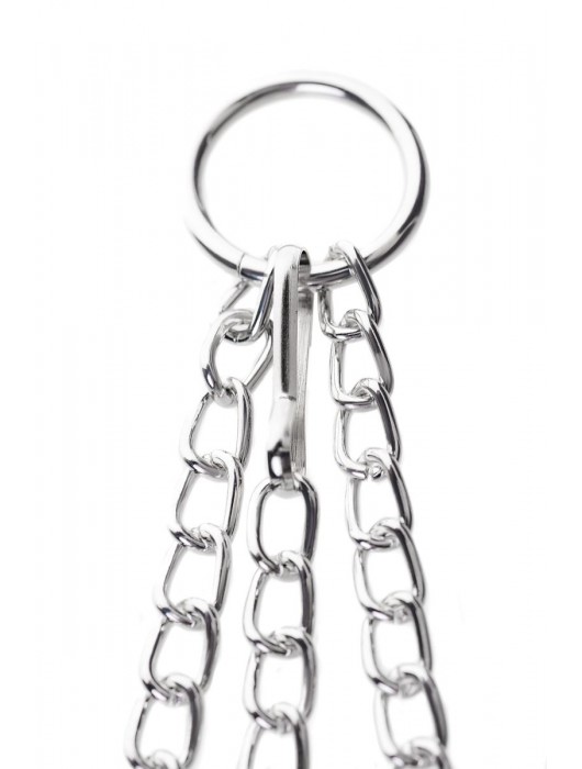 Серебристо-чёрные зажимы для сосков с кольцом для пениса TOYFA Metal - ToyFa - купить с доставкой в Волжском