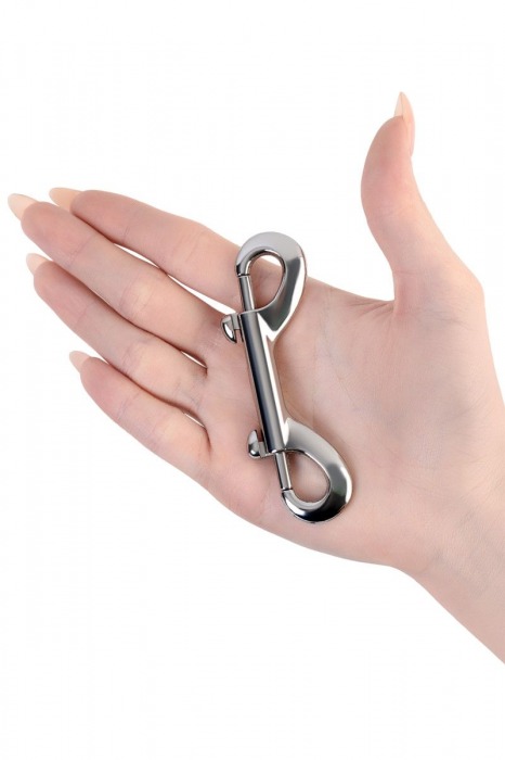 Серебристый двухсторонний карабин TOYFA Metal - ToyFa - купить с доставкой в Волжском